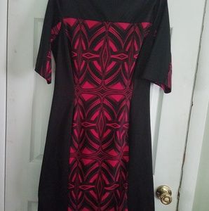 Danny & Nicole magenta and black shift dress sz 14